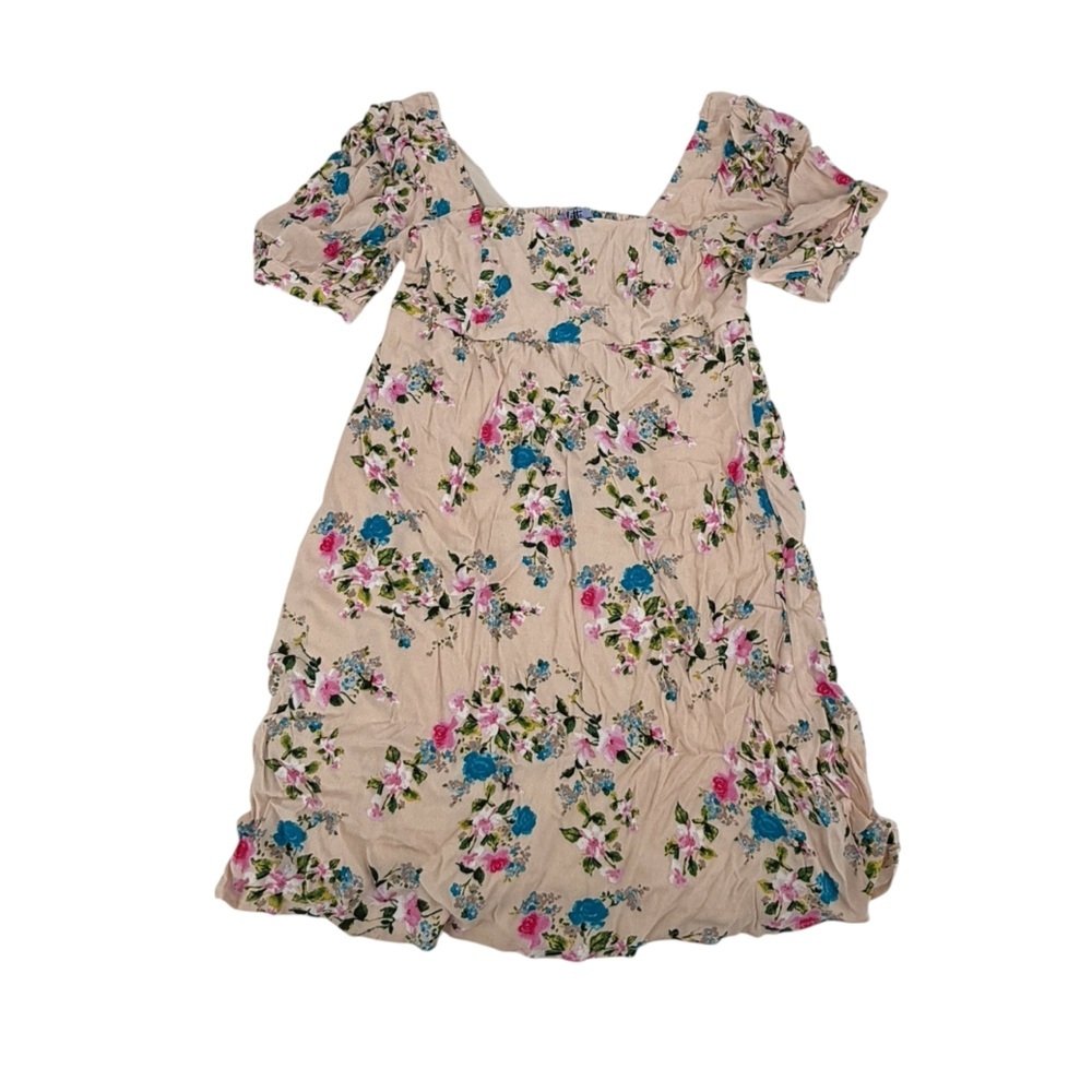 NWT Vylette Floral BabyDoll Puff Short Sleeve Mini Dress Size Medium Women’s